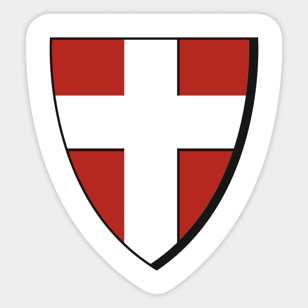 Knight Shield with a transparent holy cross on it Sticker by Creative Art Store